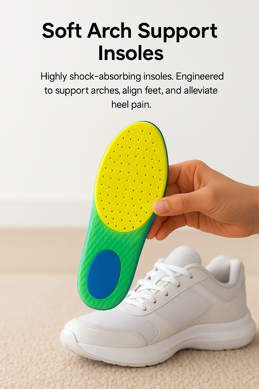 Soft Arch Support Insoles | Plantar Fasciitis & Heel Pain Relief.